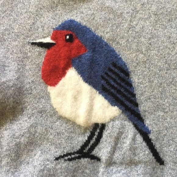 Telluride Clothing Co Merino Wool Sweater Bird Grey XS/S - Picture 5 of 6